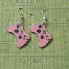 Pink Xbox 360 Video Games Controller Earrings