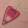 Hot Pink Acrylic Ouija Planchette Necklace
