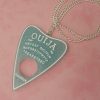 Turquoise Glitter Acrylic Ouija Planchette Necklace