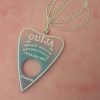 Pink & Turquoise Glitter Acrylic Ouija Planchette Necklace
