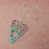Purple & Turquoise Glitter Acrylic Ouija Planchette Necklace - Image 2
