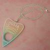 Pastel Rainbow Glitter Acrylic Ouija Planchette Necklace - Image 2