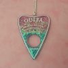 Purple & Turquoise Glitter Acrylic Ouija Planchette Necklace - Image 3