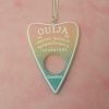 Pastel Rainbow Glitter Acrylic Ouija Planchette Necklace - Image 3