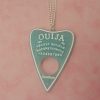 Turquoise Glitter Acrylic Ouija Planchette Necklace - Image 3
