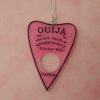 Hot Pink Acrylic Ouija Planchette Necklace - Image 4