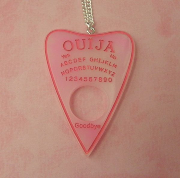 Pink Tones Acrylic Ouija Planchette Necklace - Image 4