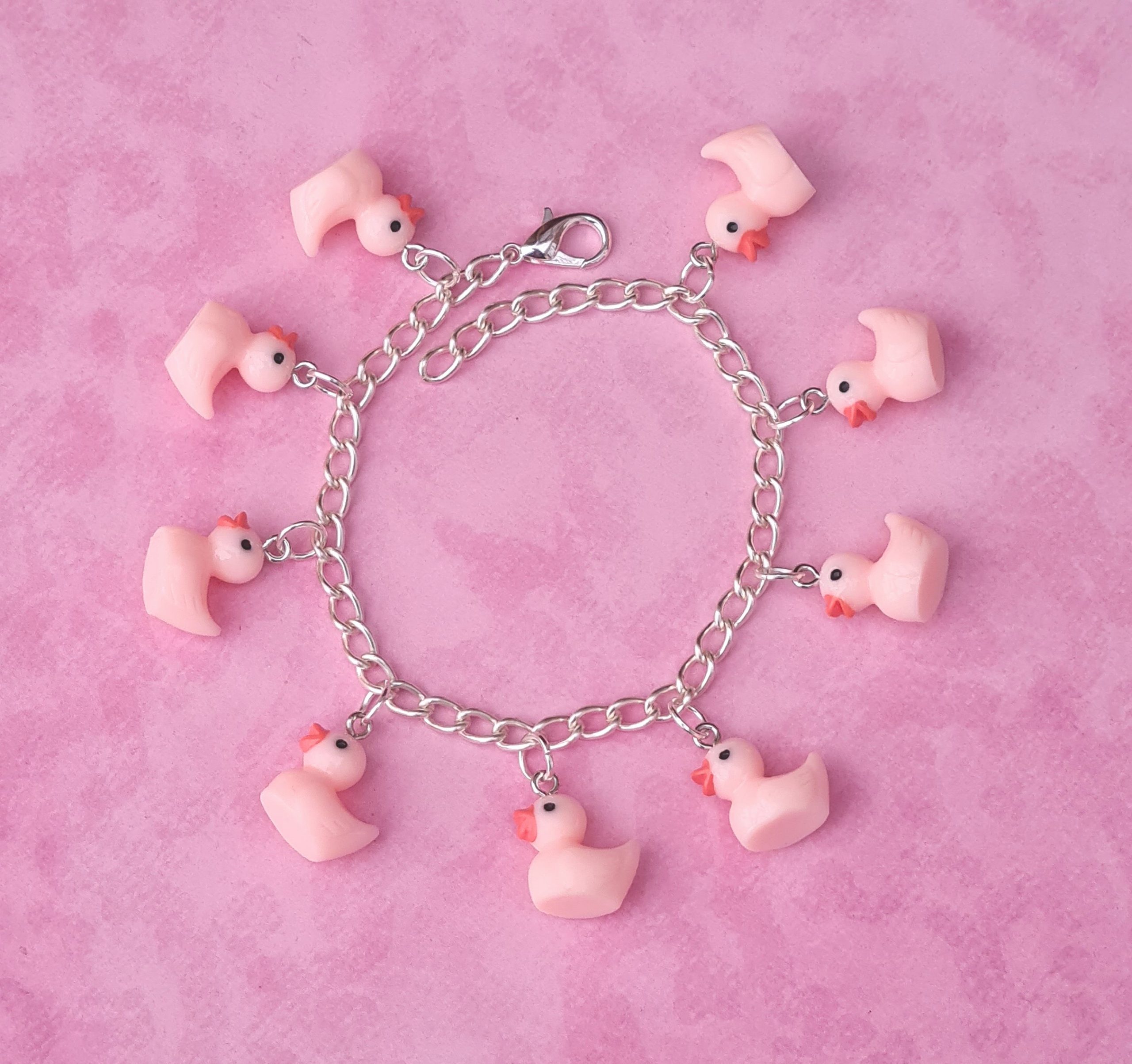 Pink Rubber Duck Charm Bracelet – Biohazard Candy