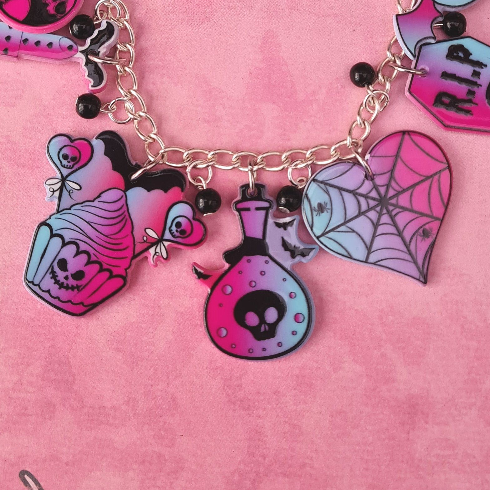 Gothic Wiccan Charm Bracelet – Biohazard Candy