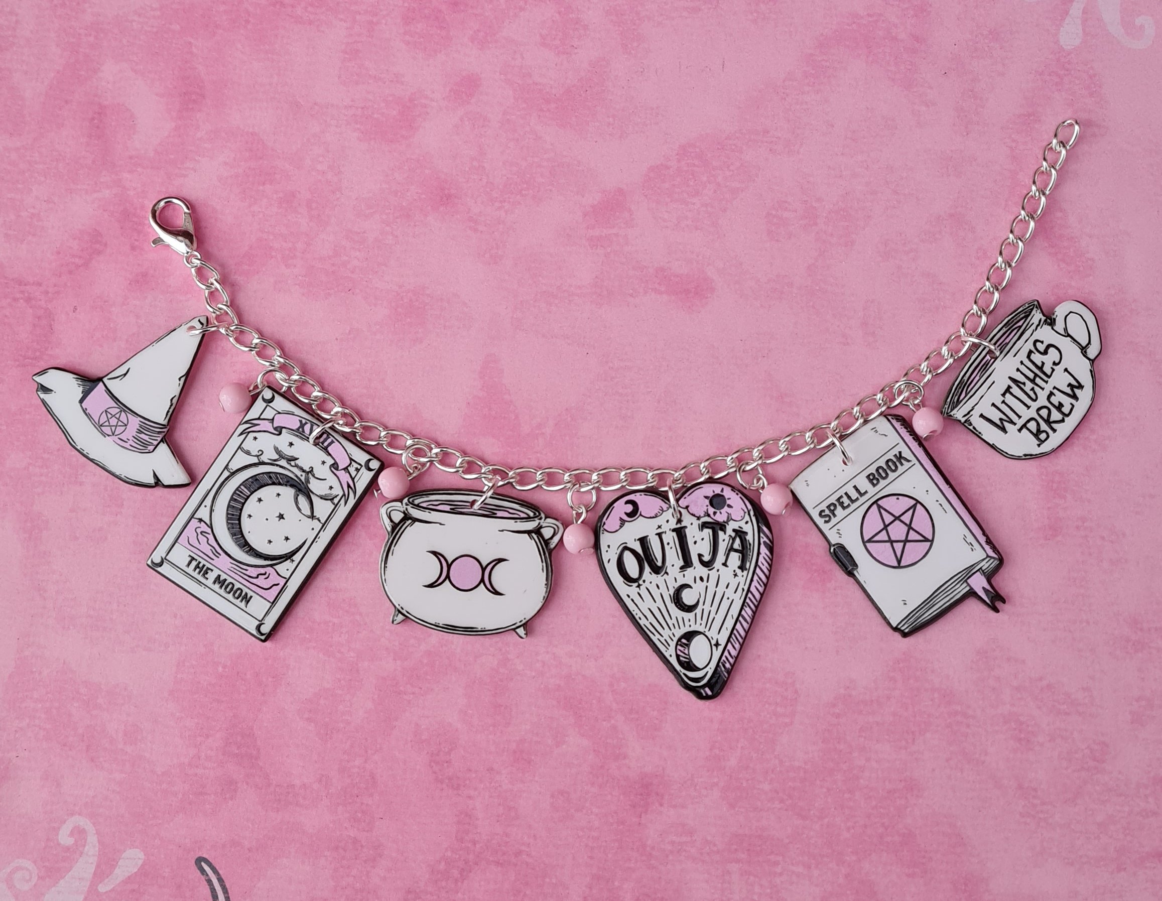 White Enchanted Mystic Witch Charm Bracelet – Biohazard Candy