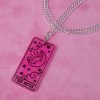 Hot Pink Moon Tarot Card Necklace