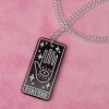Black Glitter Fortune Tarot Card Necklace