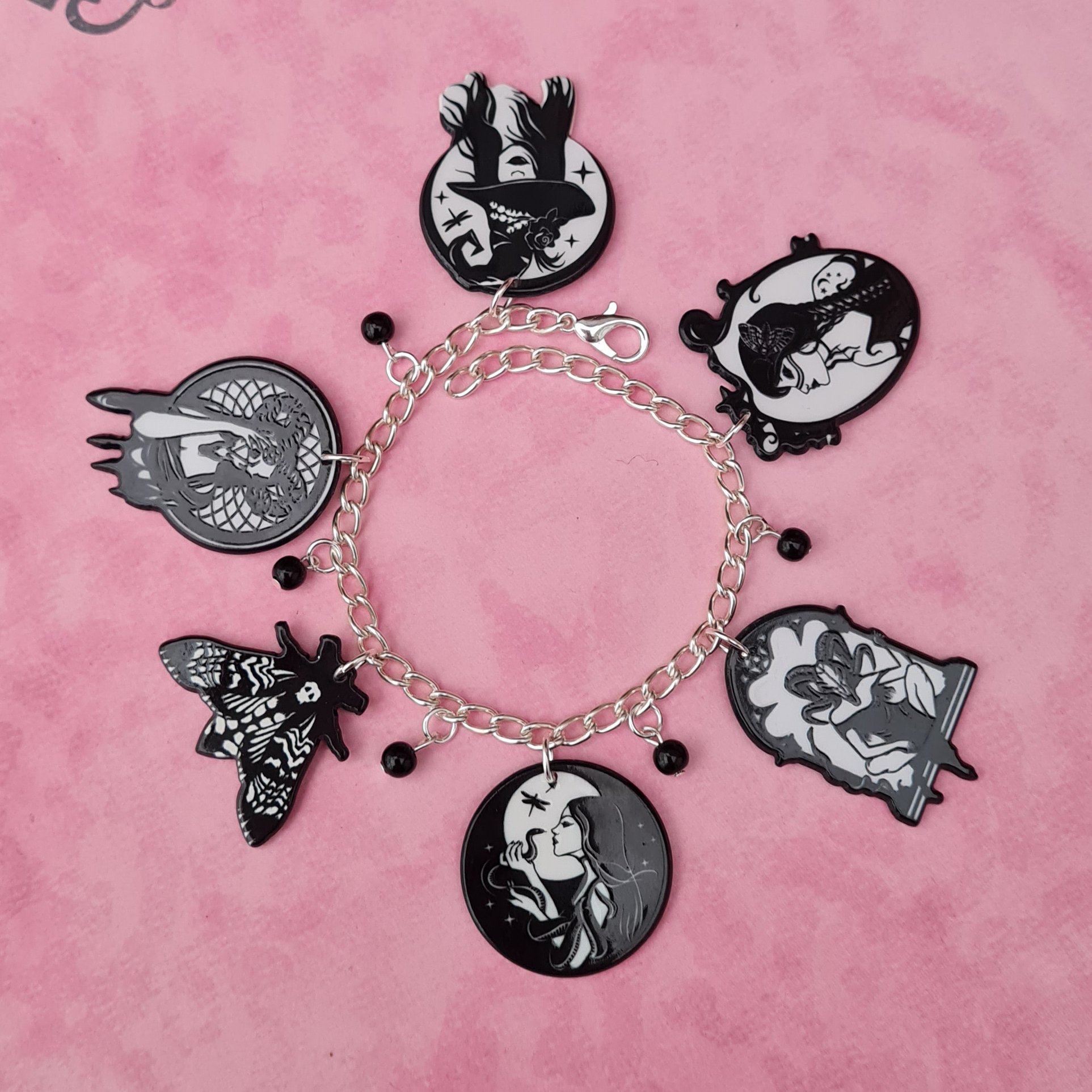 Spooky Gothic Charm Bracelet – Biohazard Candy