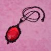 Gothic Red Stone Pendant Necklace - Image 2