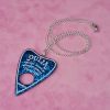 Blue Glitter Acrylic Ouija Planchette Necklace - Image 2