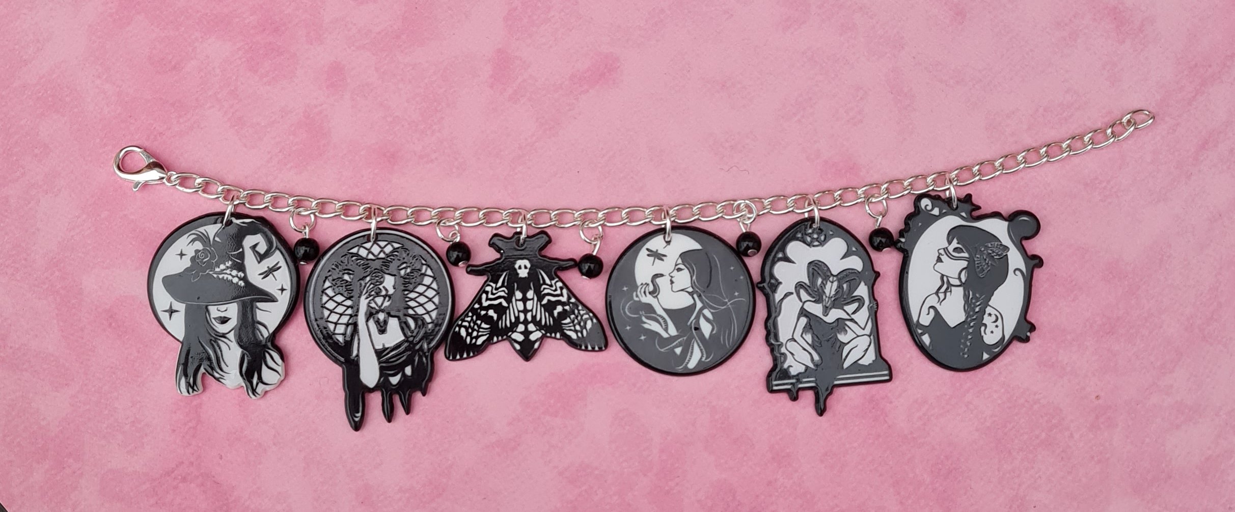 Spooky Gothic Charm Bracelet – Biohazard Candy