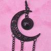 Black Filigree Crescent Dangle Earrings - Image 3