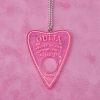 Transparent Pink Glitter Acrylic Ouija Planchette Necklace - Image 3