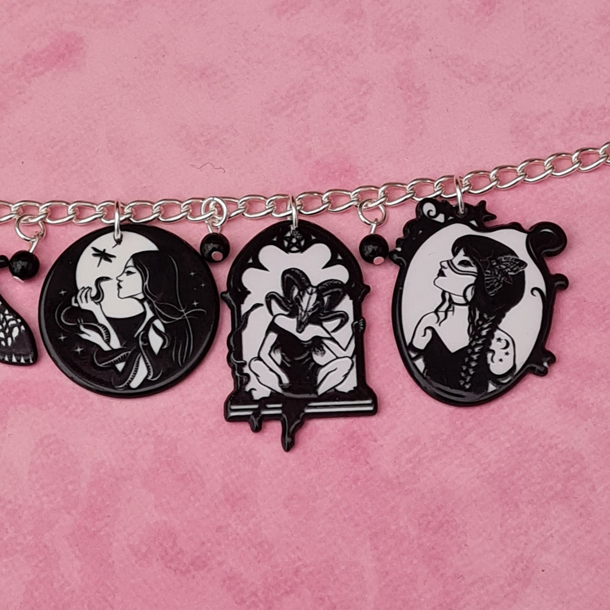 Spooky Gothic Charm Bracelet – Biohazard Candy