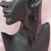Black Filigree Crescent Dangle Earrings - Image 5