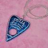 Blue Glitter Acrylic Ouija Planchette Necklace