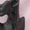 Black Filigree Crescent Dangle Earrings - Image 6