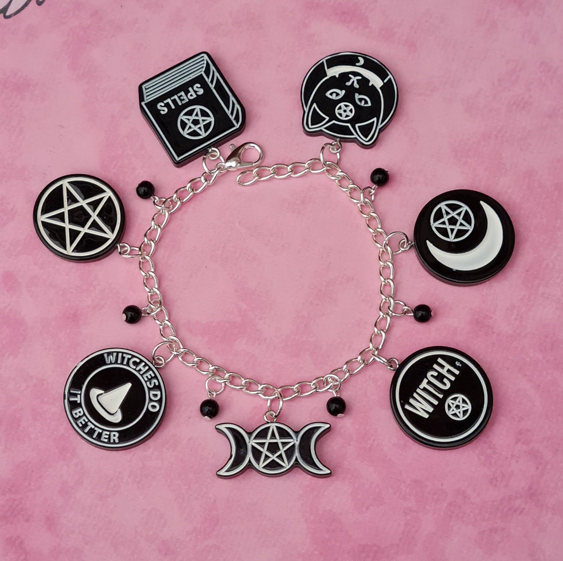 Gothic Wiccan Charm Bracelet – Biohazard Candy