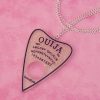 Transparent Pale Green Glitter Acrylic Ouija Planchette Necklace