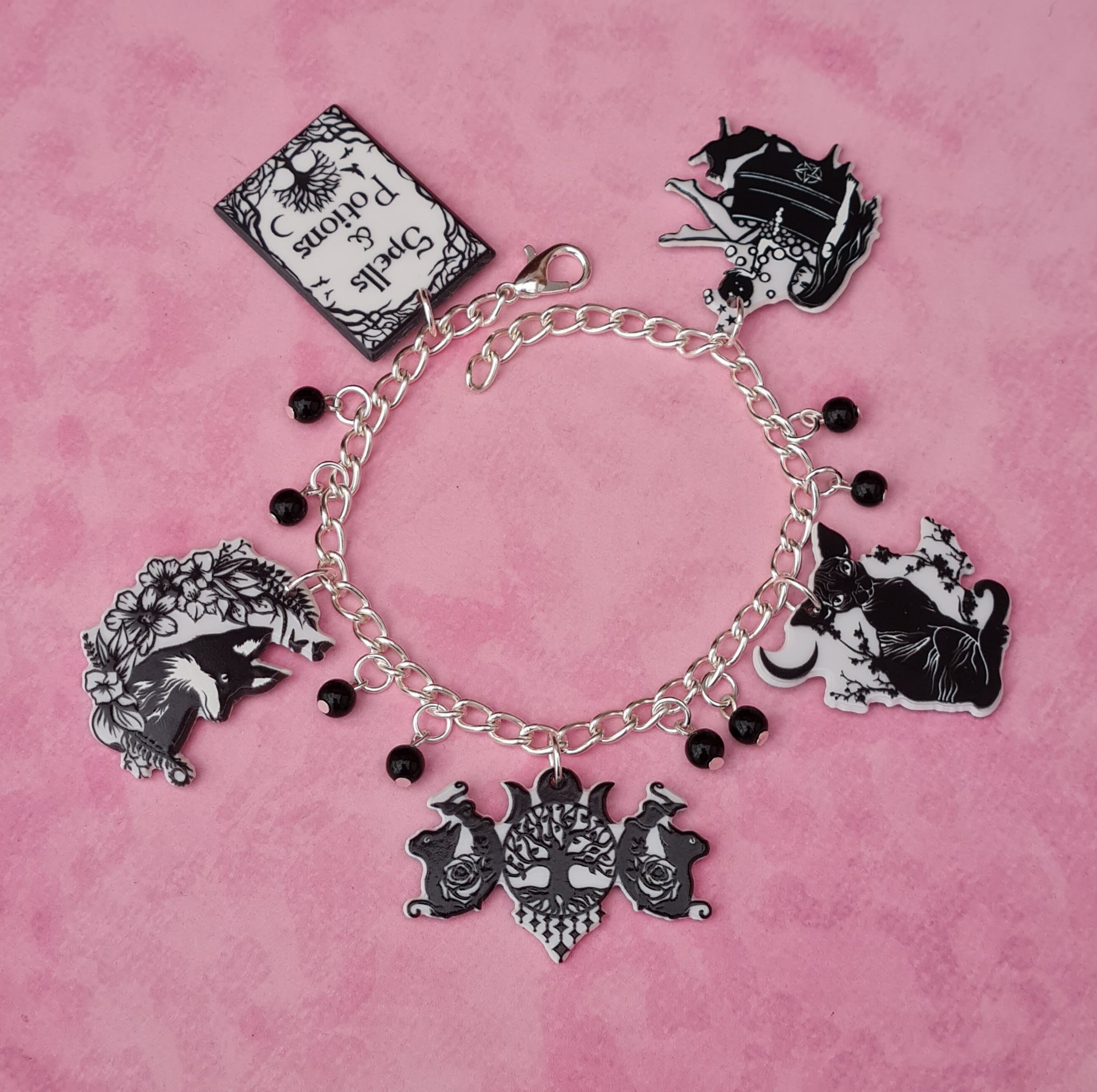 Gothic Wiccan Charm Bracelet – Biohazard Candy