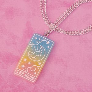 Pastel Moon Tarot Card Necklace