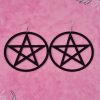 Large Black Acrylic Pentacle Earrings
