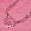 Large Silver Heart Pentacle Necklace - Image 2