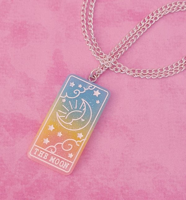Pastel Moon Tarot Card Necklace