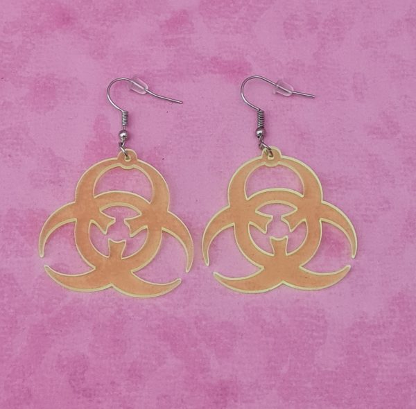 Neon Acrylic Biohazard Earrings