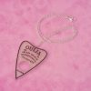 Transparent Pale Green Glitter Acrylic Ouija Planchette Necklace - Image 2