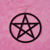 Large Black Acrylic Pentacle Earrings - Image 2