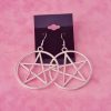 Large Silver Pentacle Earrings - Image 3