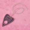 Dark Green Glitter Acrylic Ouija Planchette Necklace - Image 3