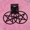 Large Black Acrylic Pentacle Earrings - Image 3