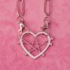 Large Silver Heart Pentacle Necklace - Image 4