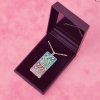 Purple & Turquoise Glitter Moon Tarot Card Necklace - Image 4