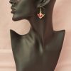 Bright Pink Winged Heart Earrings - Image 4