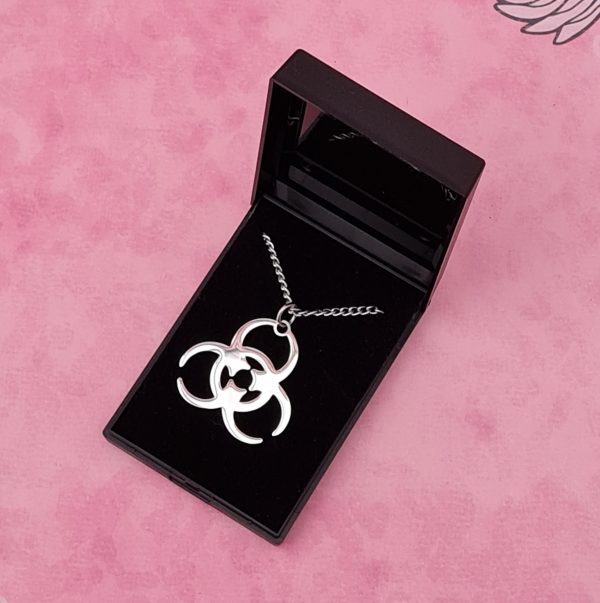 Silver Biohazard Necklace - Image 4