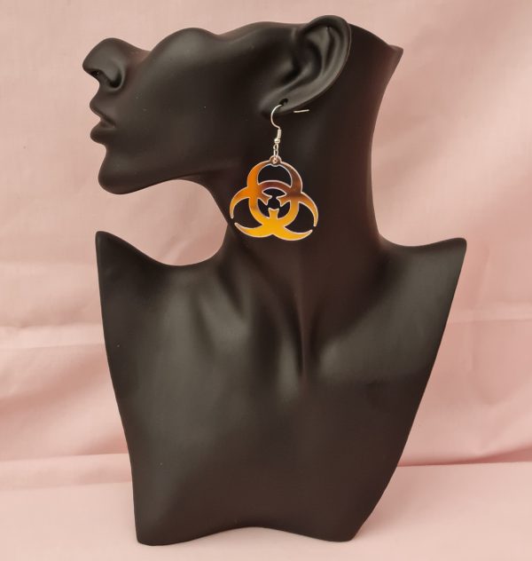 Iridescence Acrylic Biohazard Earrings - Image 4
