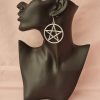Large Silver Pentacle Earrings - Image 4