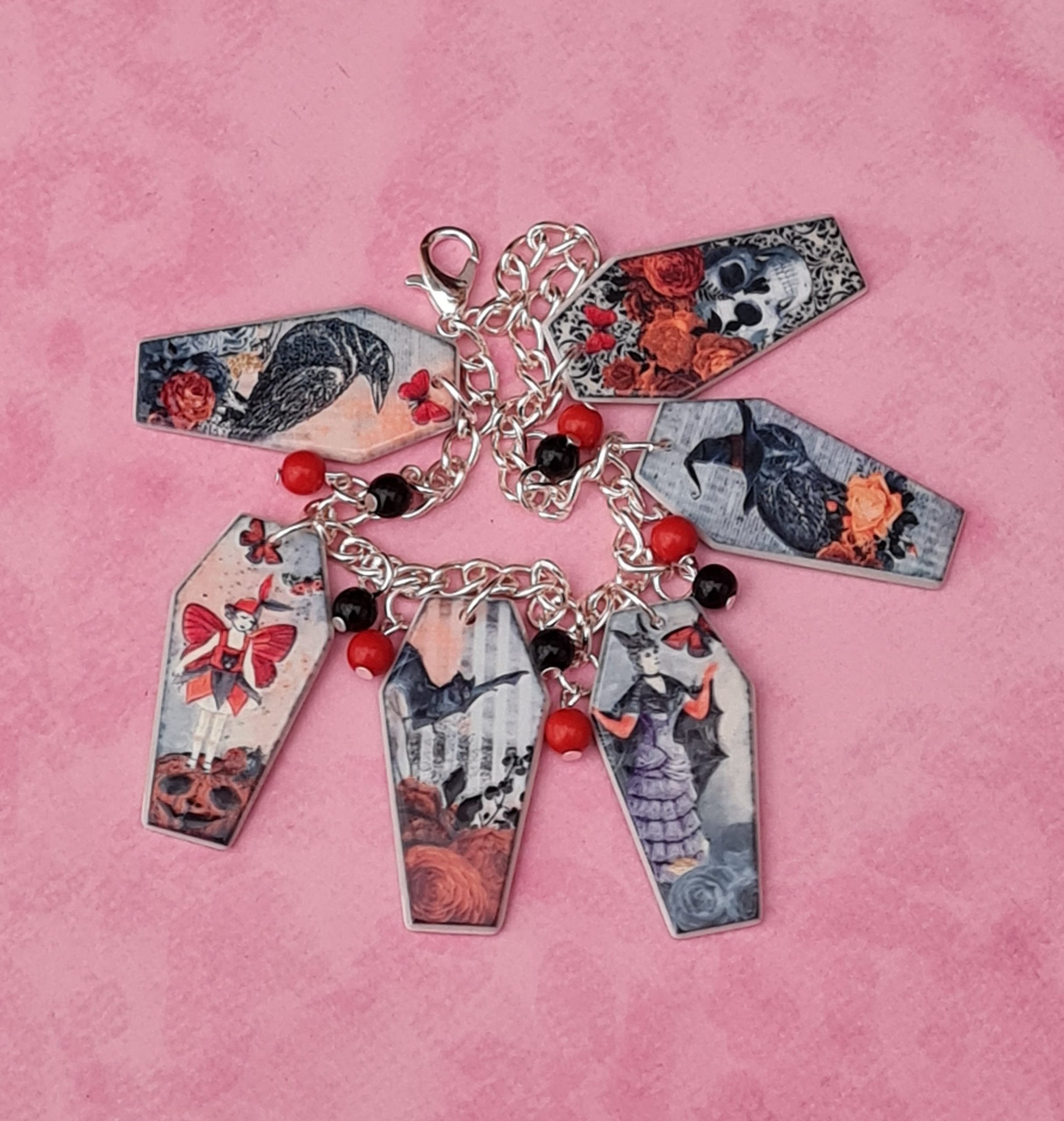 Spooky Gothic Charm Bracelet – Biohazard Candy