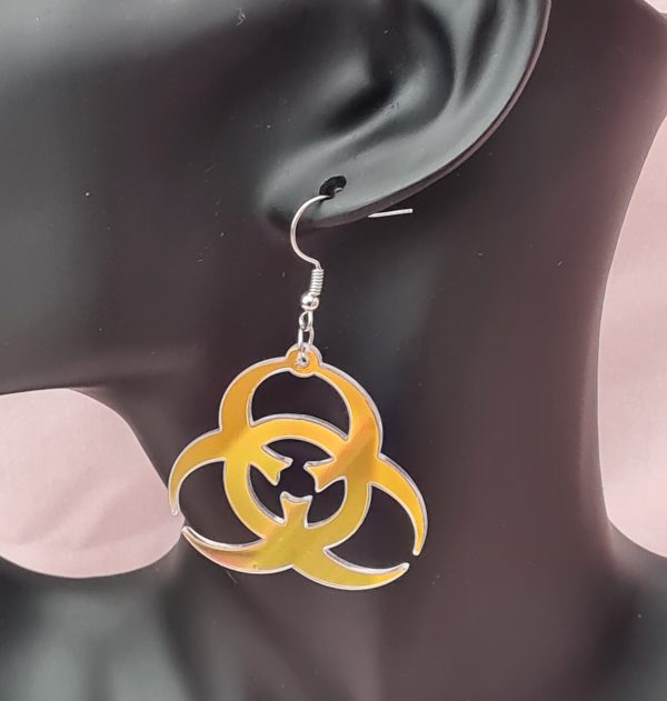 Iridescence Acrylic Biohazard Earrings - Image 5