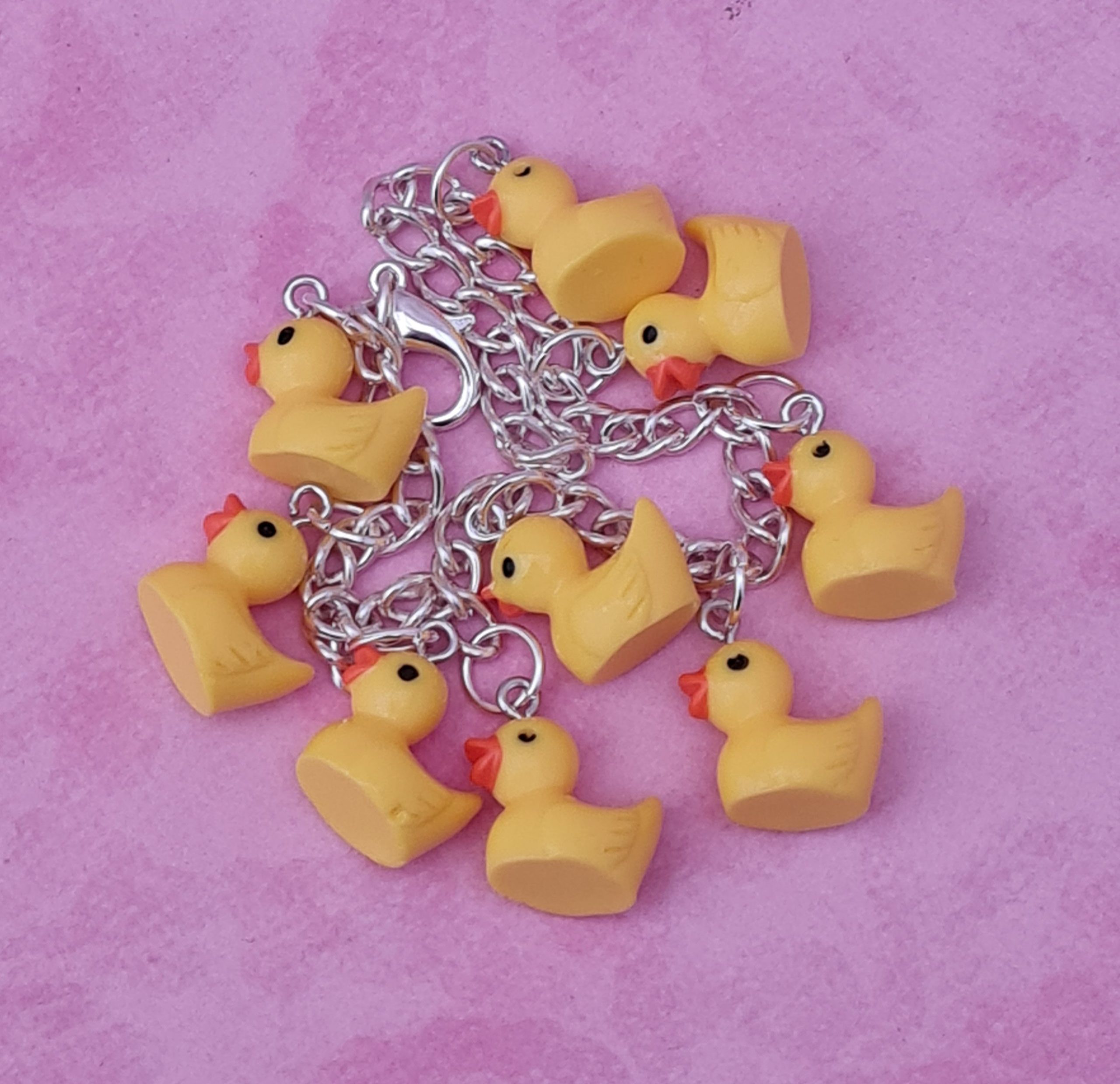 Pink Rubber Duck Charm Bracelet – Biohazard Candy