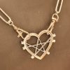 Large Silver Heart Pentacle Necklace - Image 6