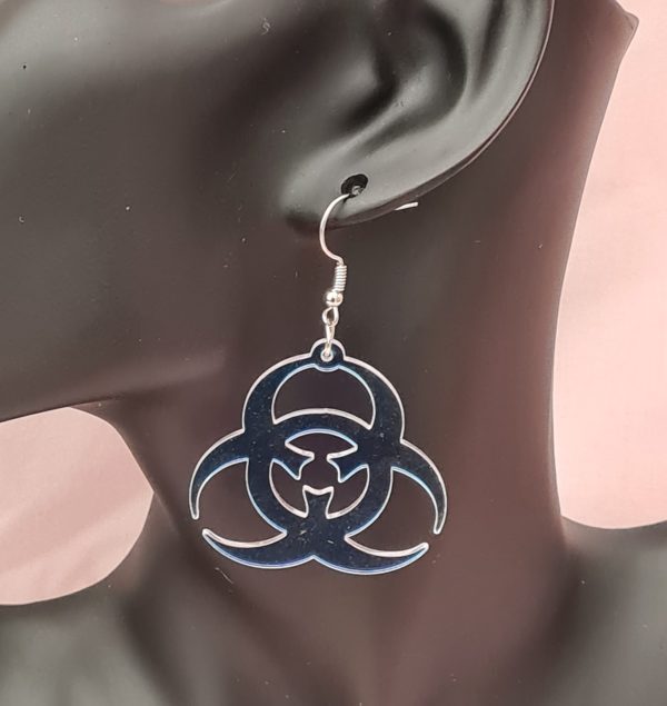Iridescence Acrylic Biohazard Earrings - Image 6